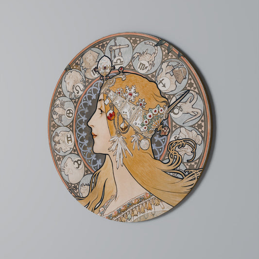 ZODIAQUE OR LA PLUME Round Wall Art