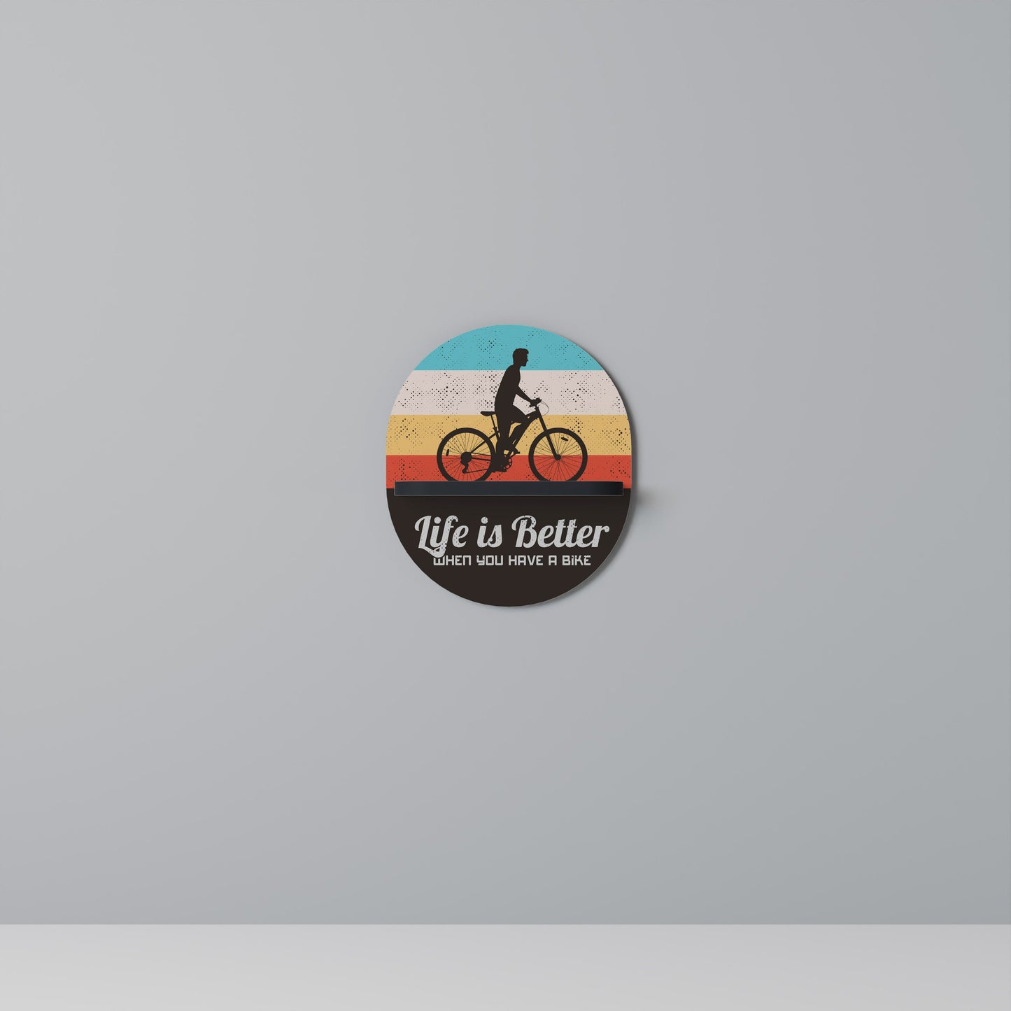 BETTER LIFE Oval Art Shelf In Black Finish