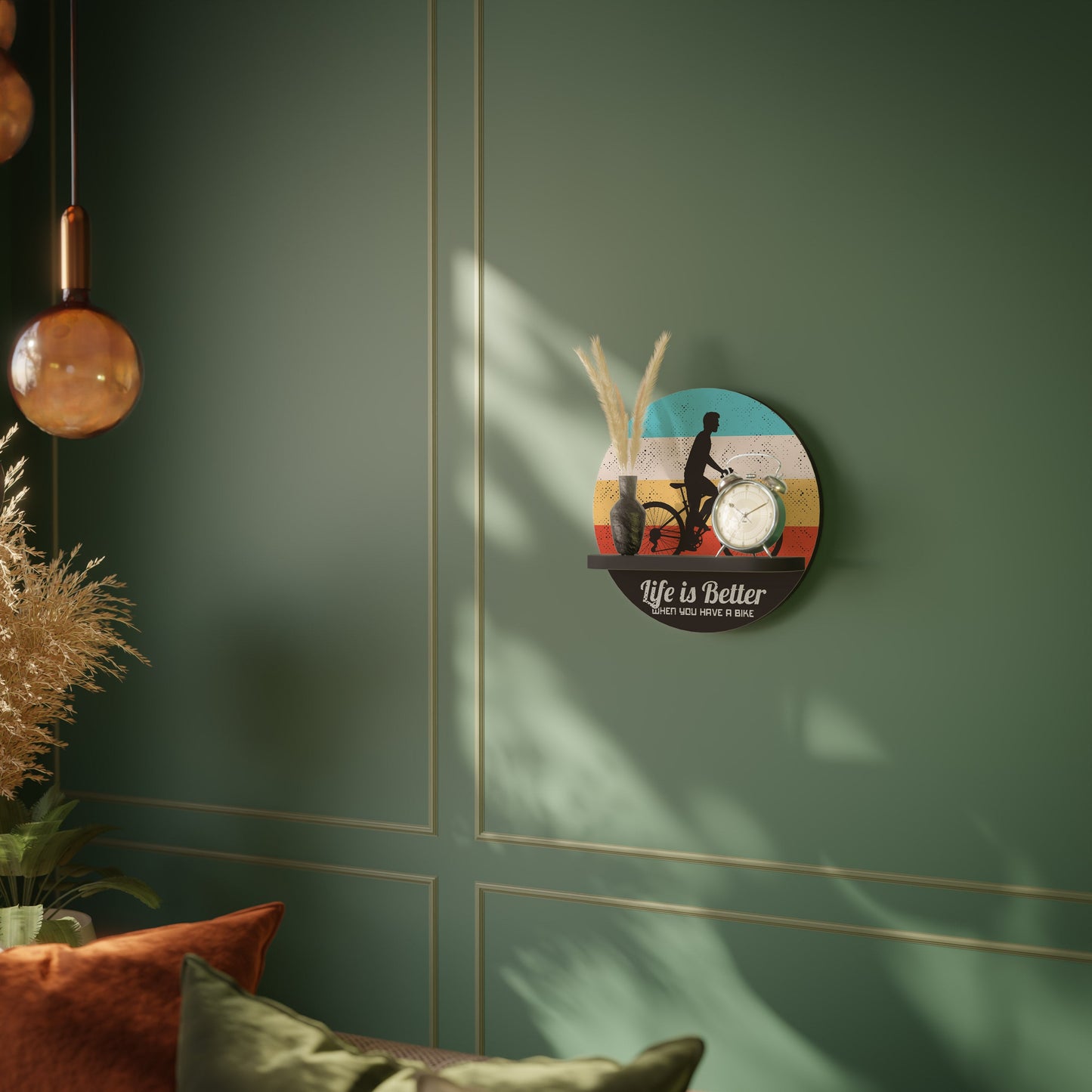 BETTER LIFE Round Art Shelf In Black Finish