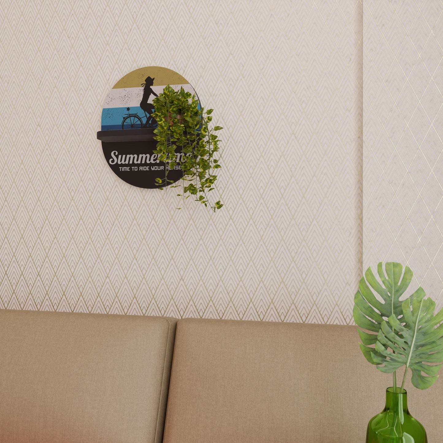 SUMMERTIME Mensola Ovale Decorativa con Finitura Nera