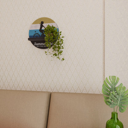 SUMMERTIME Round Art Shelf In Black Finish