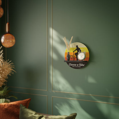 CHOOSE A BIKE Round Art Shelf In Black Finish