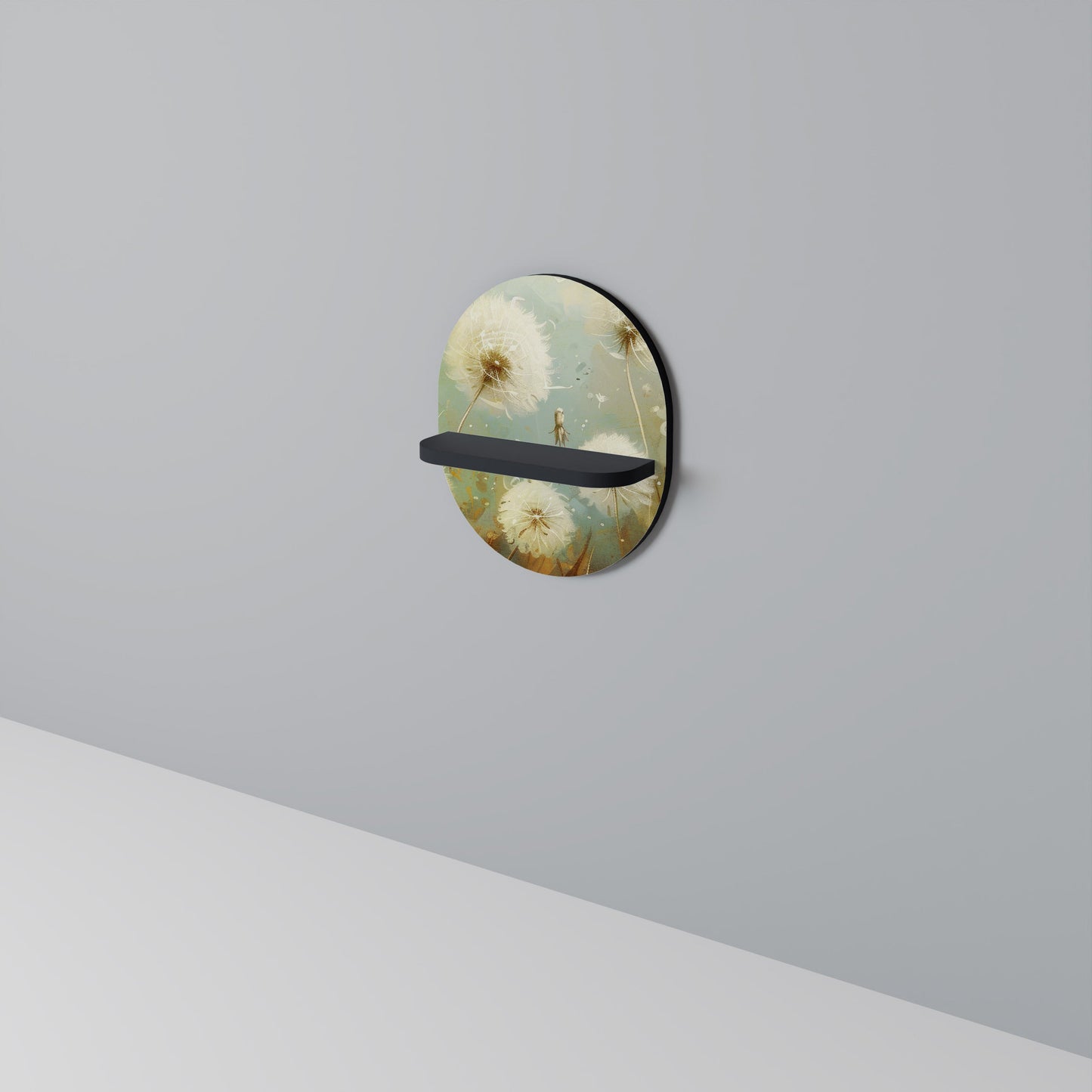 DREAMY MEADOW Mensola Ovale Decorativa con Finitura Nera