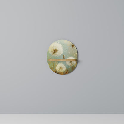 DREAMY MEADOW Oval Art Shelf In Oak Effect