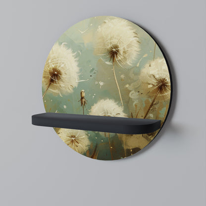 DREAMY MEADOW Mensola Rotonda Decorativa con Finitura Nera