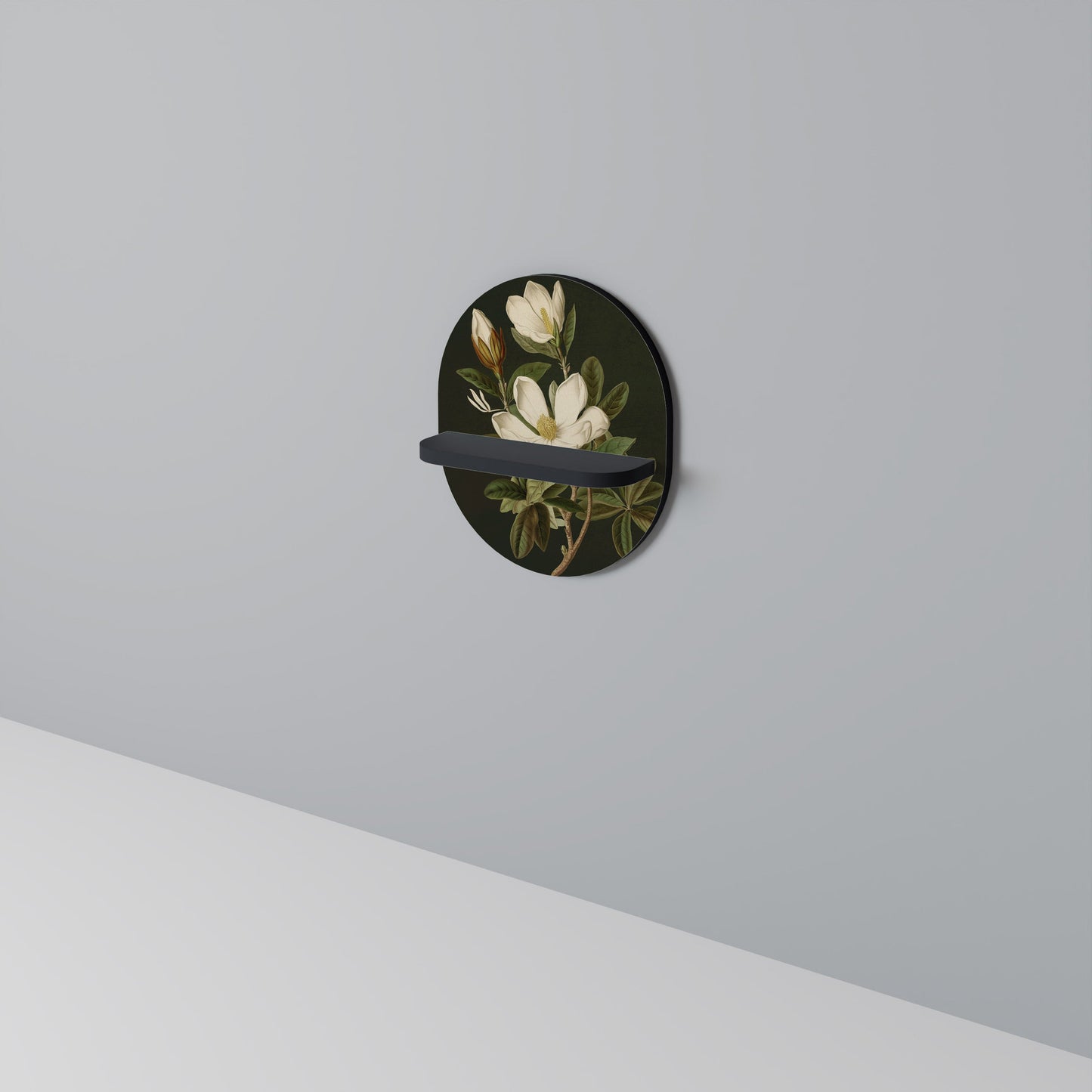 FLORAL NOIR Mensola Ovale Decorativa con Finitura Nera