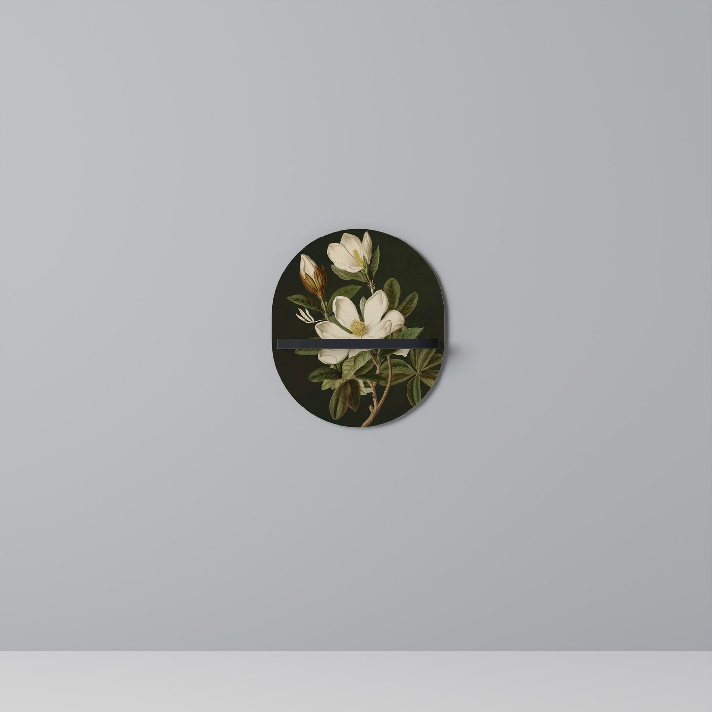 FLORAL NOIR Mensola Ovale Decorativa con Finitura Nera