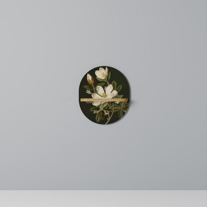 FLORAL NOIR Oval Art Shelf In Oak Effect