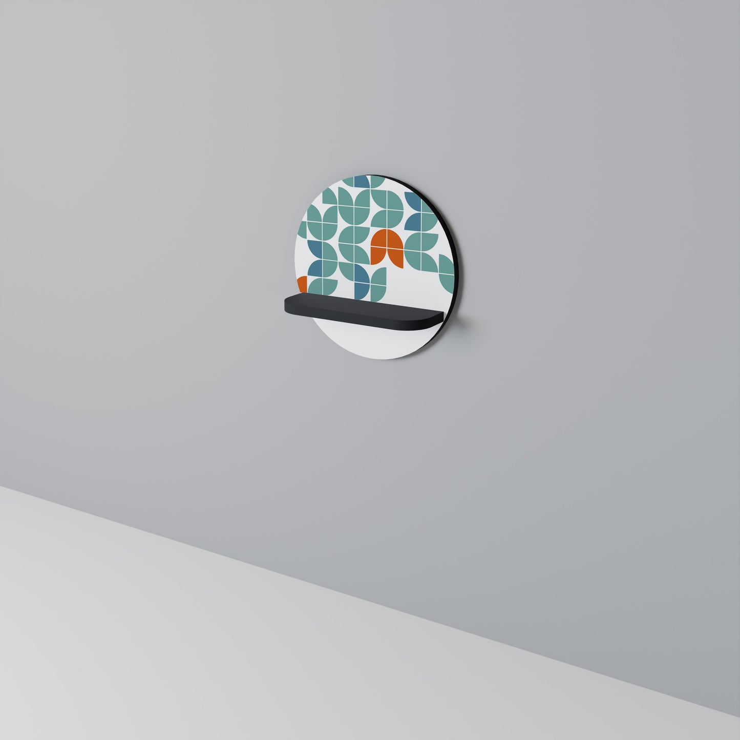 BE THE CHANGE Round Art Shelf In Black Finish