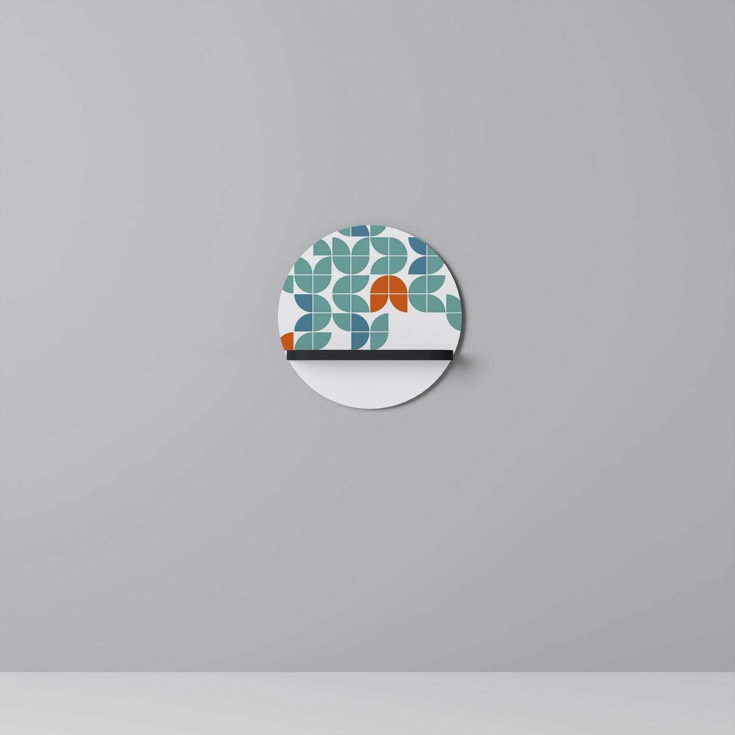 BE THE CHANGE Round Art Shelf In Black Finish