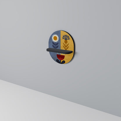 SCANDIC FLORET Mensola Ovale Decorativa con Finitura Nera