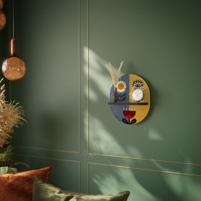 SCANDIC FLORET Mensola Ovale Decorativa con Finitura Nera