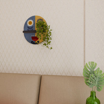 SCANDIC FLORET Mensola Ovale Decorativa con Finitura Nera