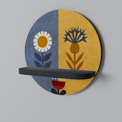 SCANDIC FLORET Round Art Shelf In Black Finish