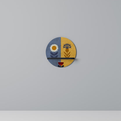 SCANDIC FLORET Round Art Shelf In Black Finish