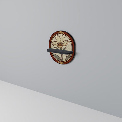 TIMELESS FLORA Mensola Ovale Decorativa con Finitura Nera