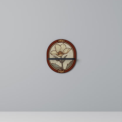 TIMELESS FLORA Mensola Ovale Decorativa con Finitura Nera