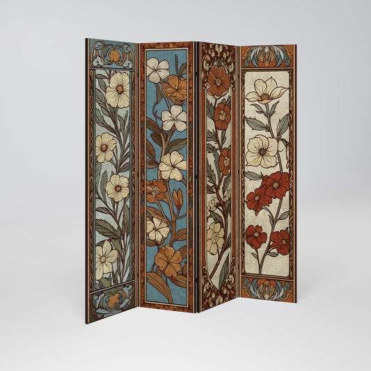 TIMELESS FLORA Divisorio decorativo per ambienti a 4 pannelli