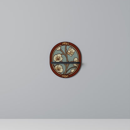 ORNATE PETALS Mensola Ovale Decorativa con Finitura Nera