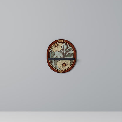 HERITAGE BLOSSOM Mensola Ovale Decorativa con Finitura Nera