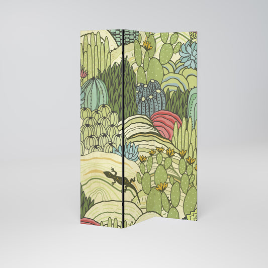 SUCCULENTS KALEIDOSCOPE - Divisorio decorativo per ambienti a 3 pannelli