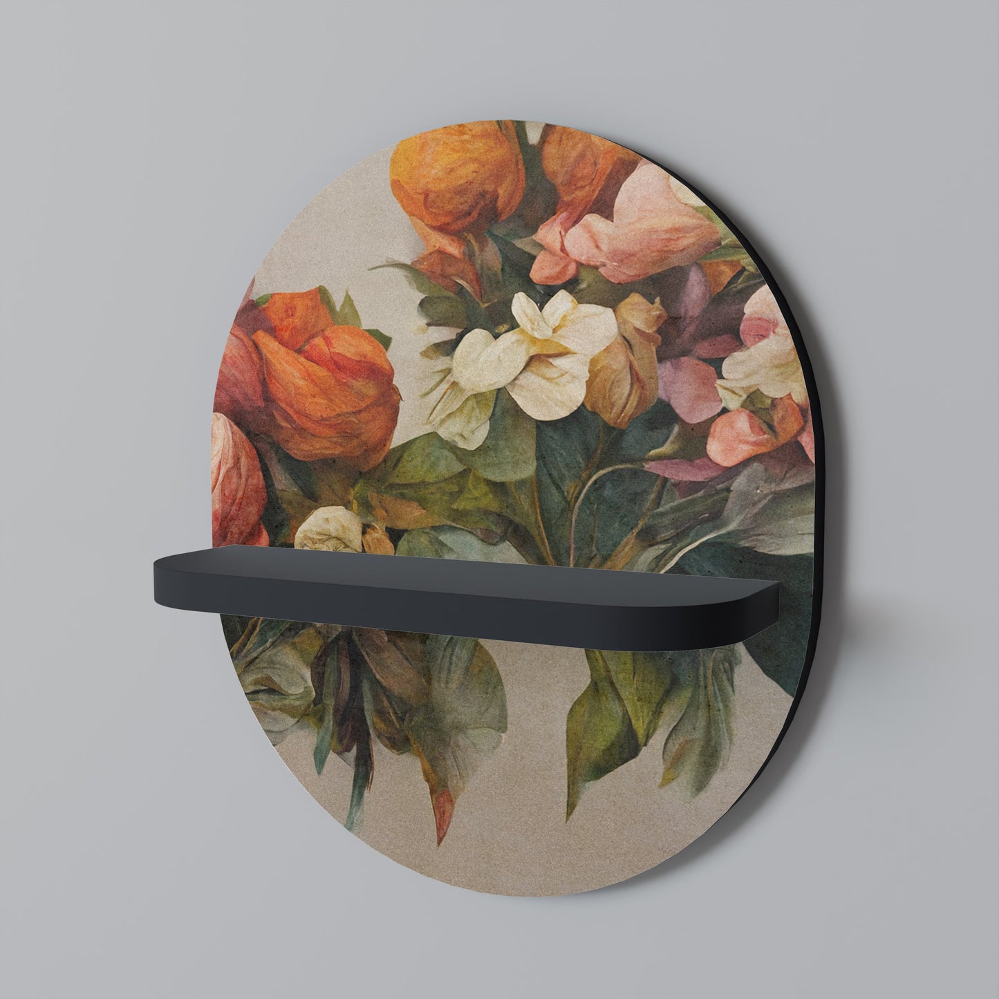 STYLISH BEAUTY Mensola Ovale Decorativa con Finitura Nera