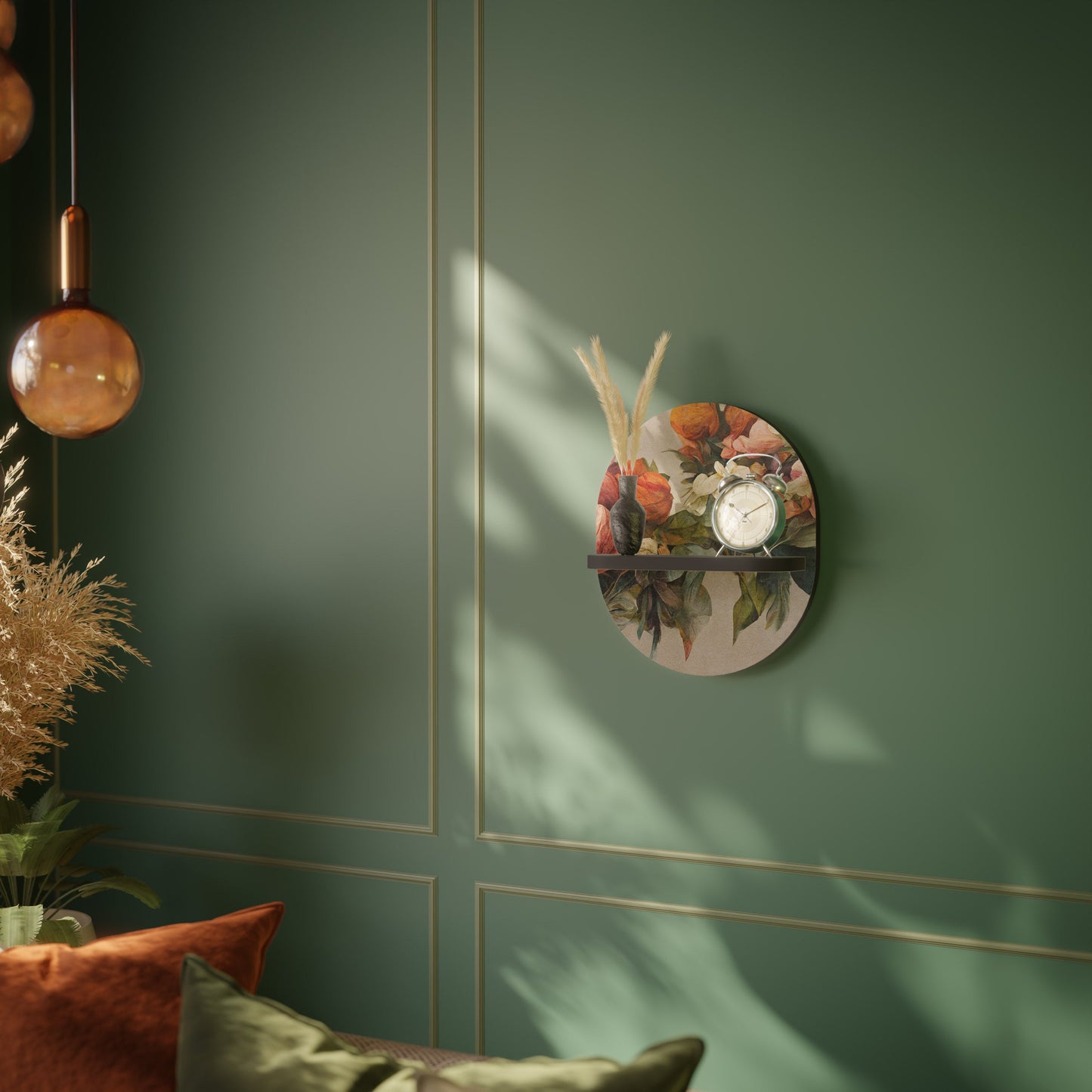 STYLISH BEAUTY Mensola Ovale Decorativa con Finitura Nera