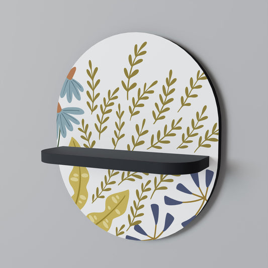 HELLO SPRING Oval Art Shelf In Black Finish