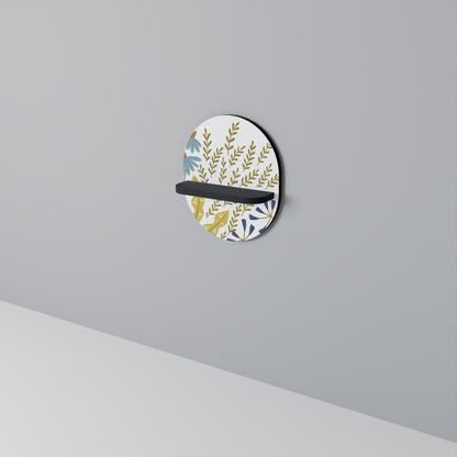 HELLO SPRING Oval Art Shelf In Black Finish