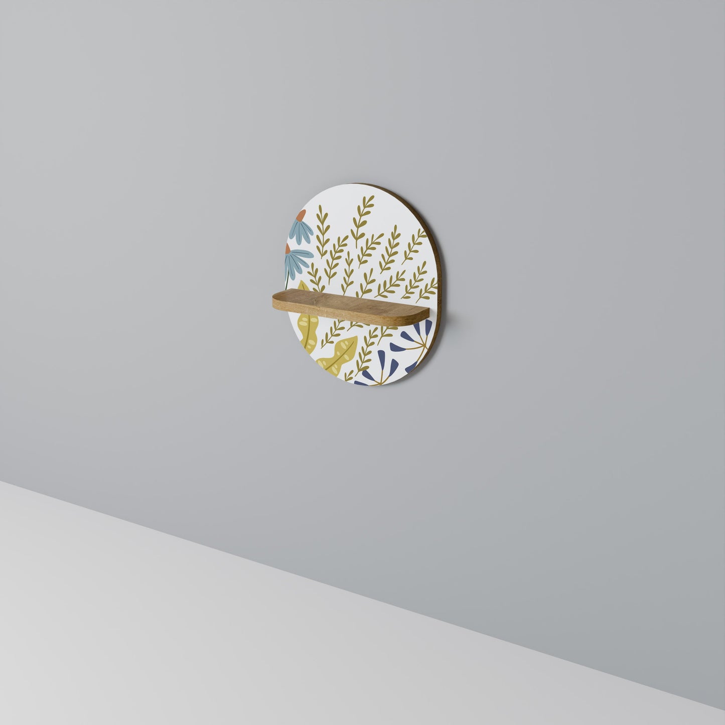 HELLO SPRING Mensola Ovale Decorativa in Effetto Rovere