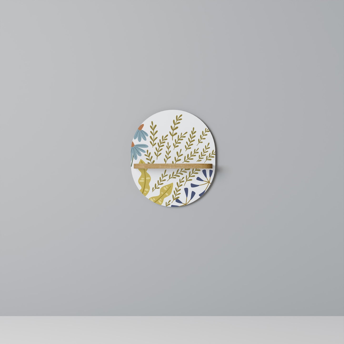 HELLO SPRING Mensola Ovale Decorativa in Effetto Rovere