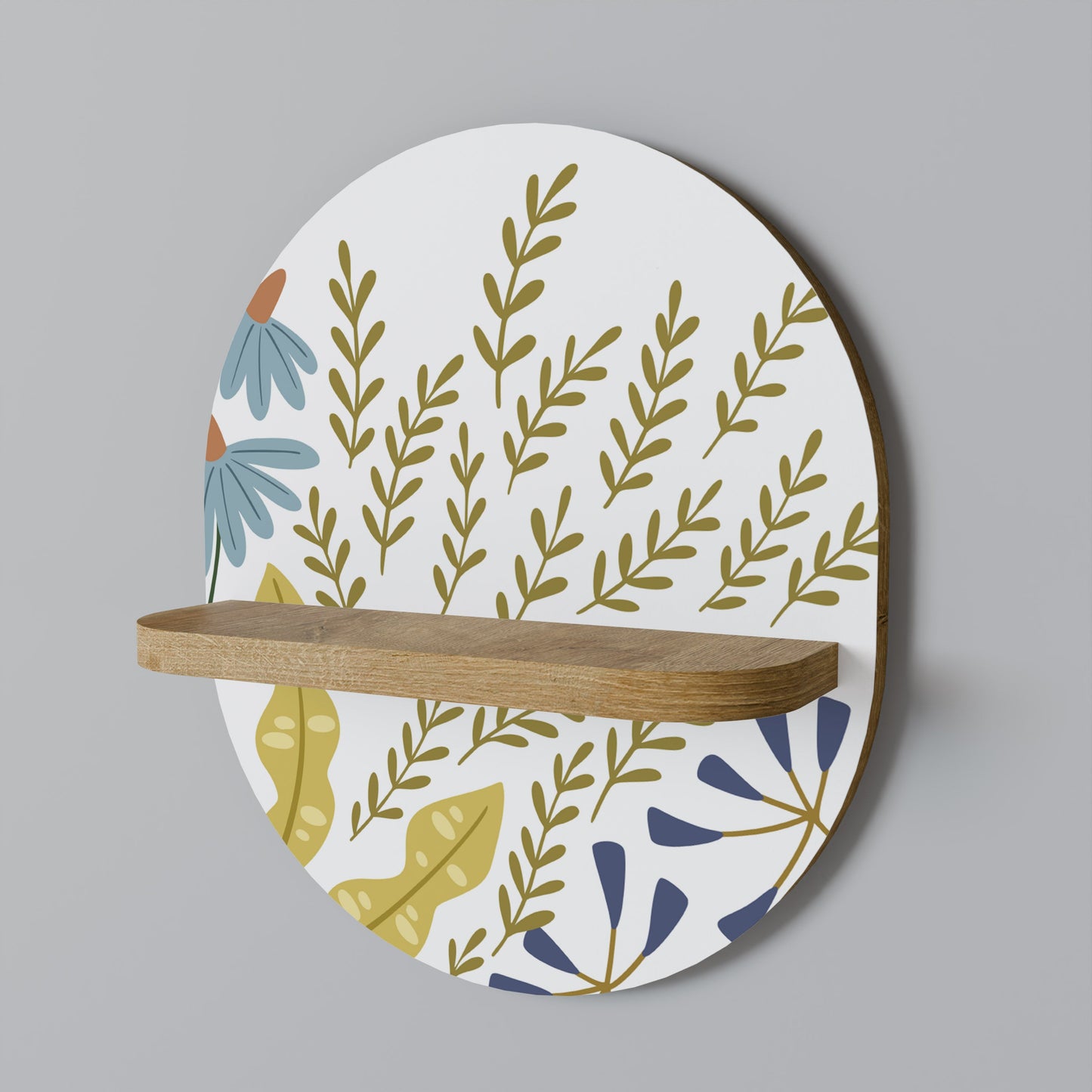 HELLO SPRING Mensola Ovale Decorativa in Effetto Rovere