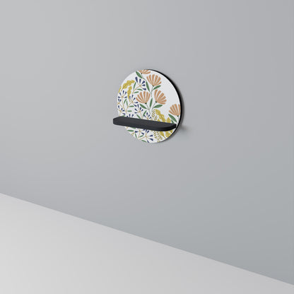 HELLO SPRING Round Art Shelf In Black Finish