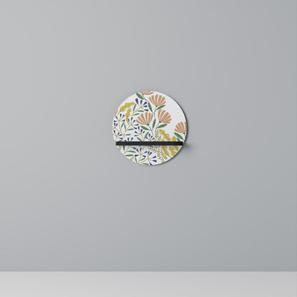 HELLO SPRING Round Art Shelf In Black Finish