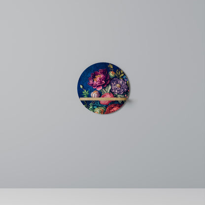 BLOOMING ELEGANCE Round Art Shelf In Oak Effect