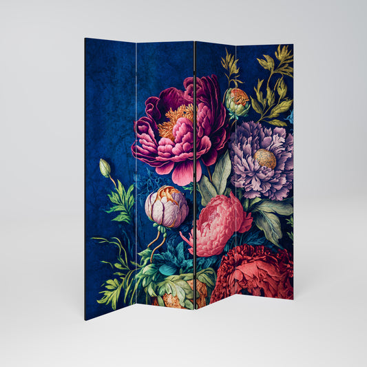 BLOOMING ELEGANCE Divisorio decorativo per ambienti a 4 pannelli