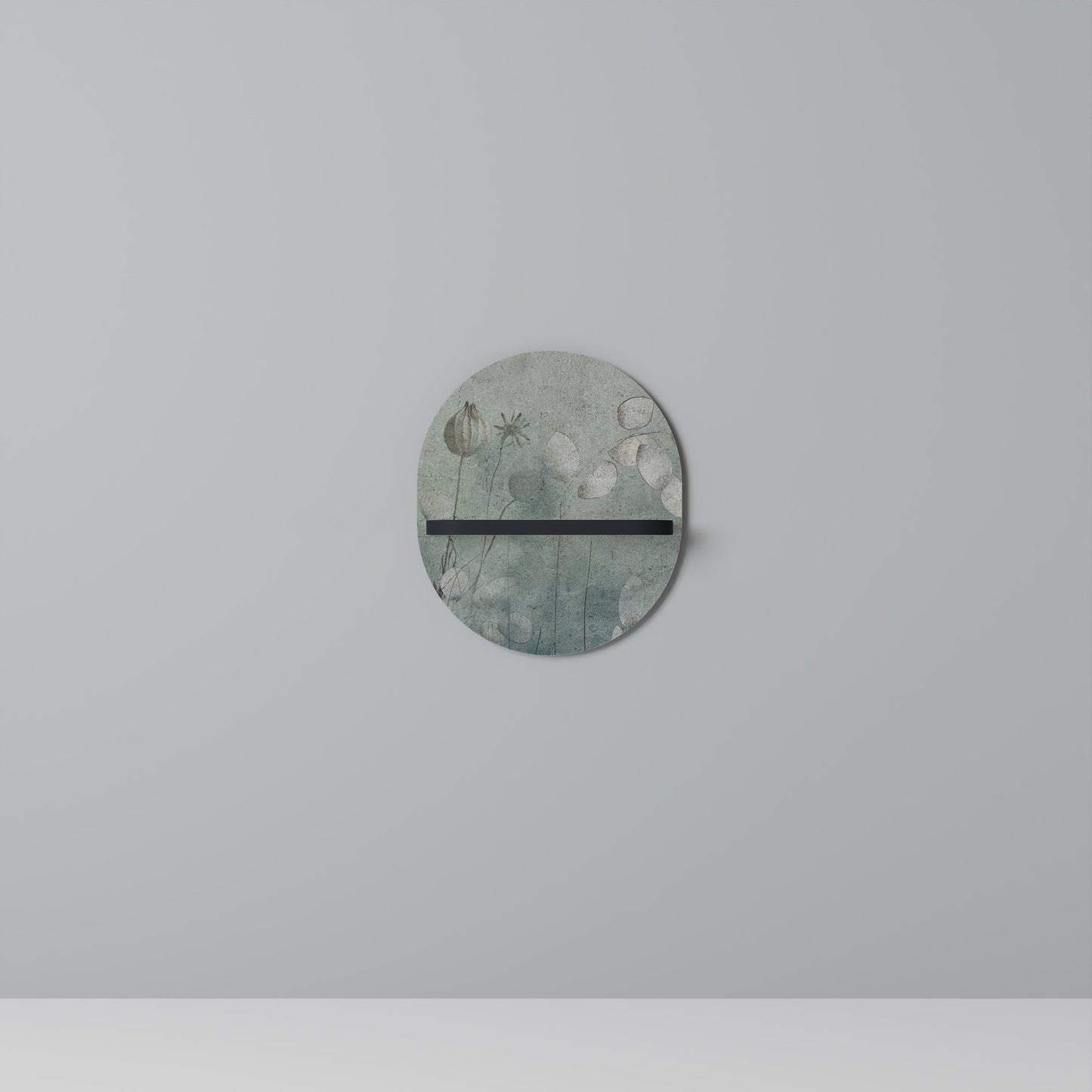 NIGHT LADY Mensola Ovale Decorativa con Finitura Nera