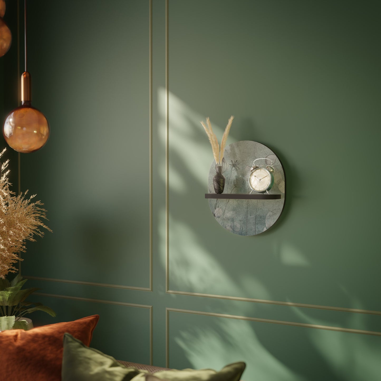 NIGHT LADY Mensola Ovale Decorativa con Finitura Nera