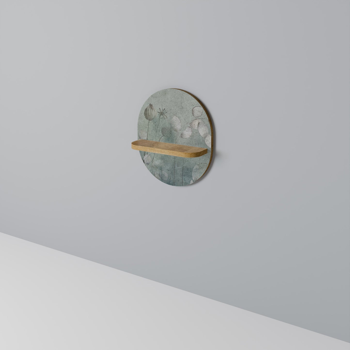 NIGHT LADY Mensola Ovale Decorativa in Effetto Rovere