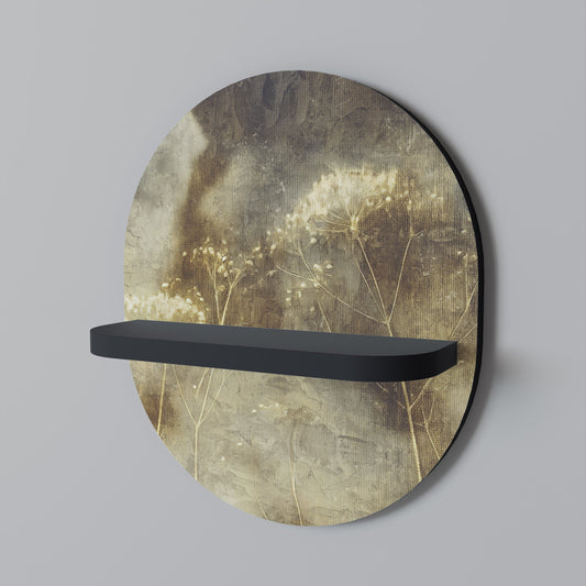 GENTLE POWER Oval Art Shelf In Black Finish