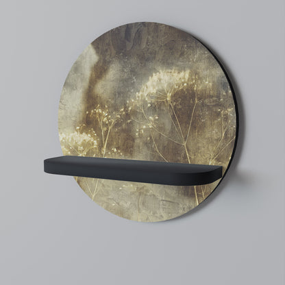 GENTLE POWER Round Art Shelf In Black Finish