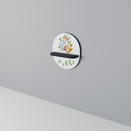 GARDEN LIFE Oval Art Shelf In Black Finish