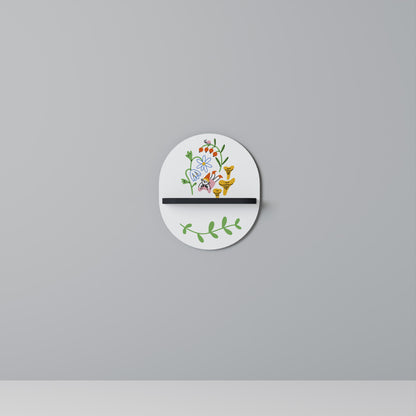 GARDEN LIFE Oval Art Shelf In Black Finish