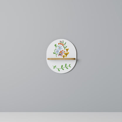 GARDEN LIFE Oval Art Shelf In Oak Effect