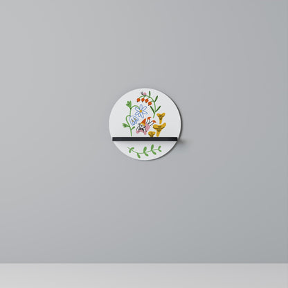 GARDEN LIFE Round Art Shelf In Black Finish