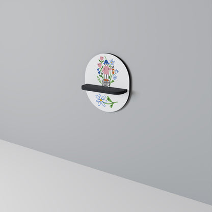 GARDEN GUARDIAN Mensola Ovale Decorativa con Finitura Nera