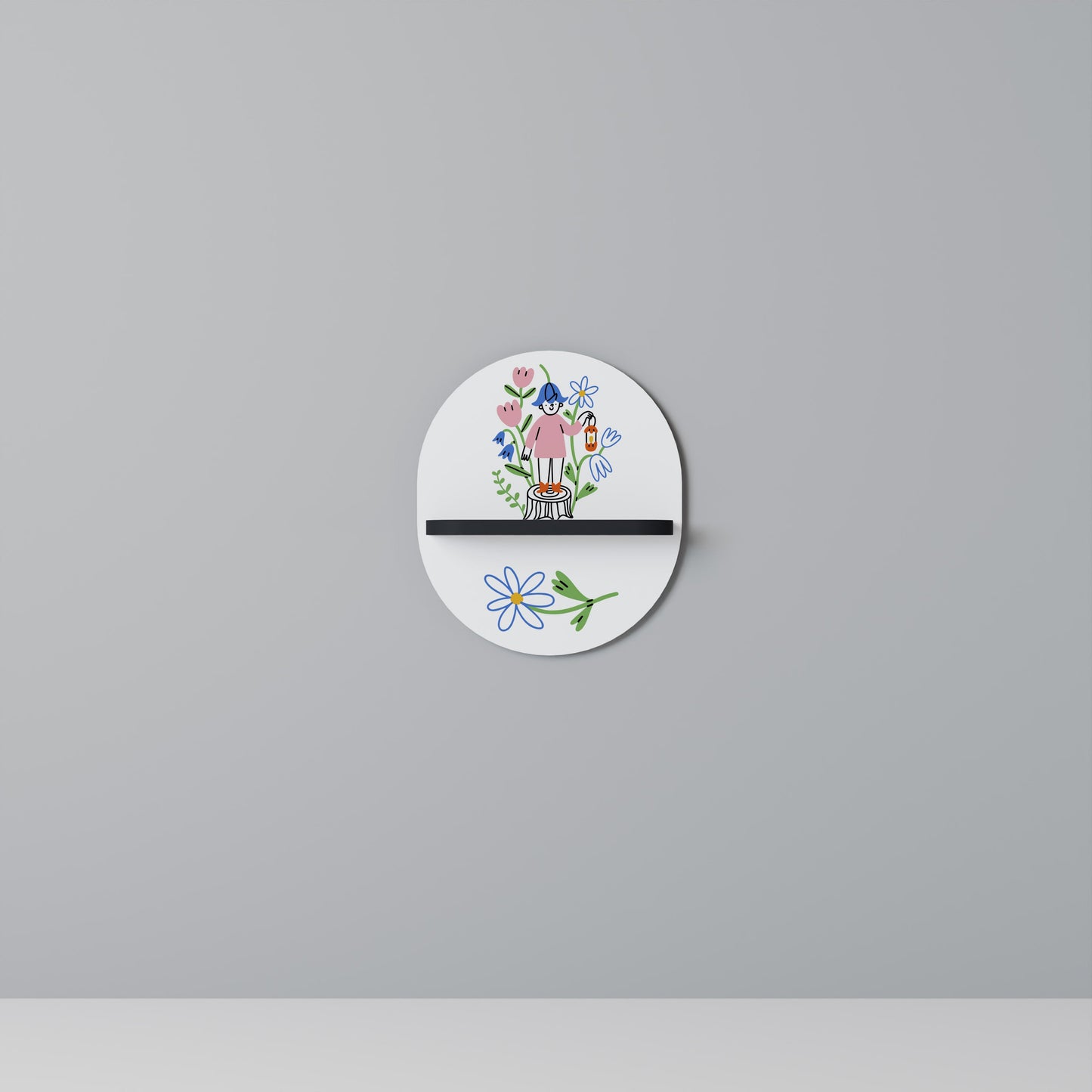 GARDEN GUARDIAN Mensola Ovale Decorativa con Finitura Nera