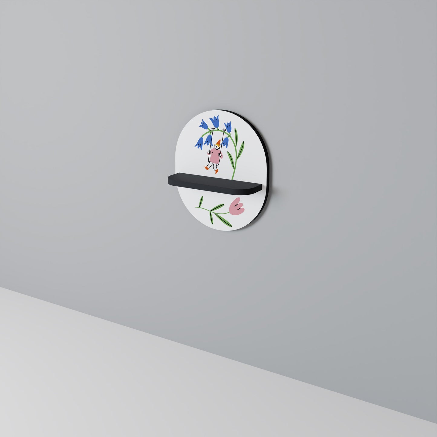 GARDEN JOY Mensola Ovale Decorativa con Finitura Nera