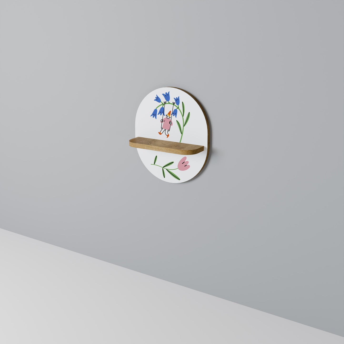 GARDEN JOY Mensola Ovale Decorativa in Effetto Rovere