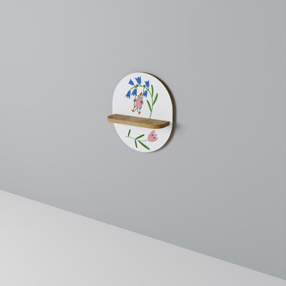 GARDEN JOY Mensola Ovale Decorativa in Effetto Rovere